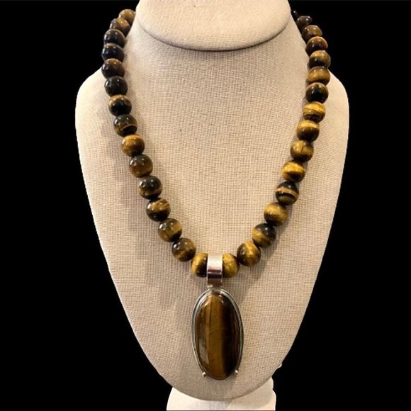 JAY KING DRT Tigers Eye Sterling Silver Necklace - Picture 9 of 9